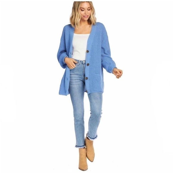 Mud Pie Sweaters - Mud Pie Shelton Oversized Blue Cardigan Sweater NWT